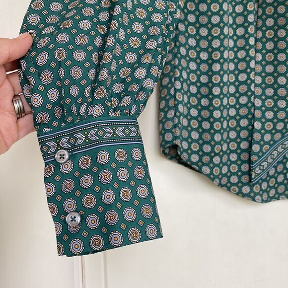 NEW With Tags Button Front Blouse With Sash Detail And Balloon Sleeves - Picture 2 of 7